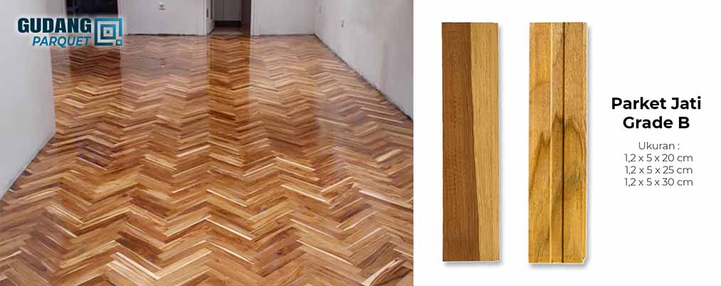 parket kayu jati - grade b