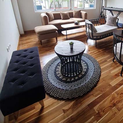 lantai kayu rumah artis