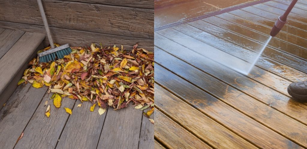 cara membersihkan decking kayu