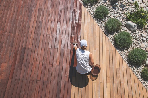 cara poles decking kayu
