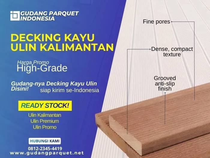Decking Kayu Ulin Panjang up to 400cm, Ready Stock & Siap Pasang