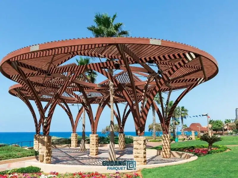 pergola kayu solid