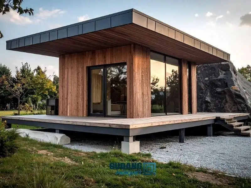 rumah kayu minimalis modern